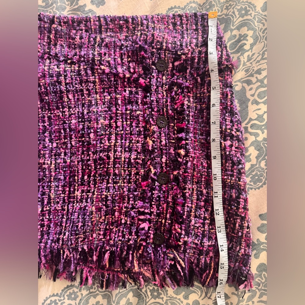 ZARA Purple Tweed Skirt - Picture 4 of 6